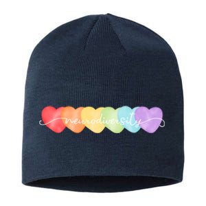 Neurodiversity Autism Awareness Hearts Sustainable Beanie