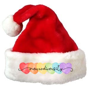 Neurodiversity Autism Awareness Hearts Premium Christmas Santa Hat