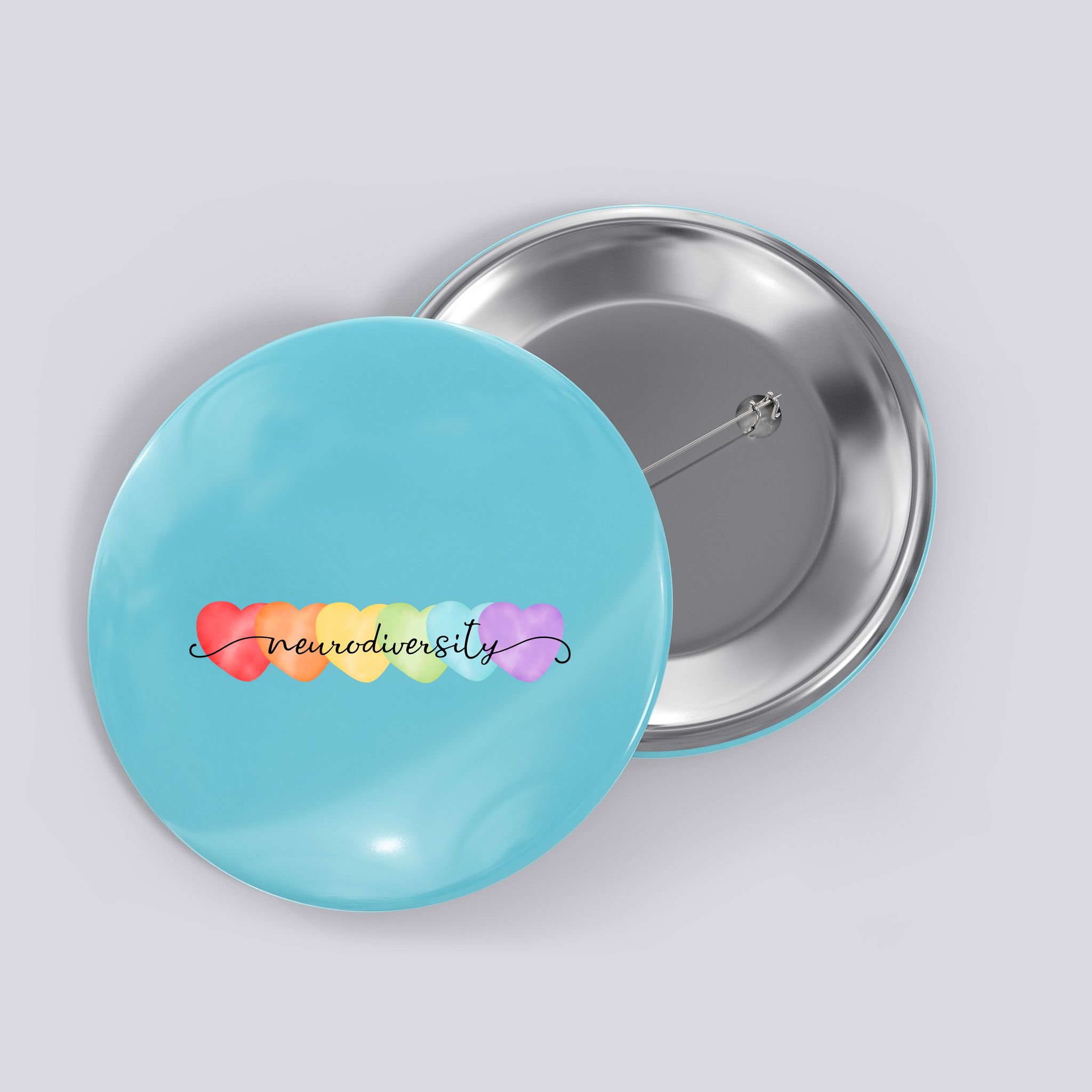 Neurodiversity Autism Awareness Hearts Button