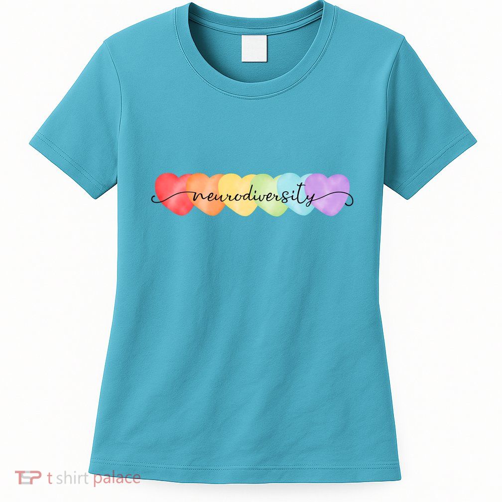 Neurodiversity Autism Awareness Hearts Womens T-Shirt