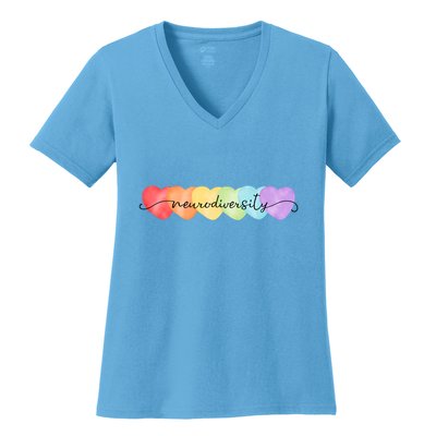Neurodiversity Autism Awareness Hearts Women's V-Neck T-Shirt
