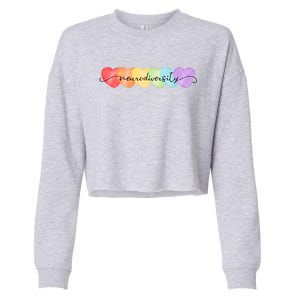 Neurodiversity Autism Awareness Hearts Cropped Pullover Crew