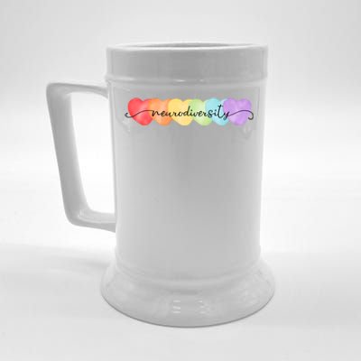 Neurodiversity Autism Awareness Hearts Beer Stein