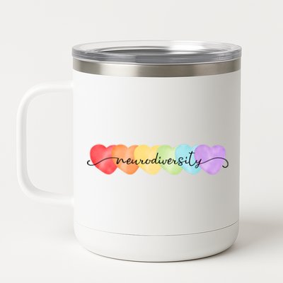 Neurodiversity Autism Awareness Hearts 12 oz Stainless Steel Tumbler Cup