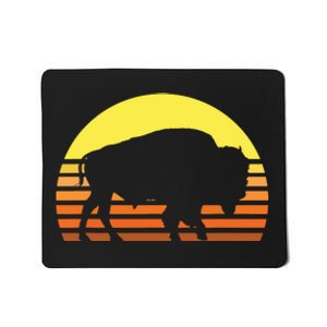 Native American Bison Buffalo Bull Western Indian Retro Sun Mousepad