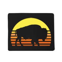 Native American Bison Buffalo Bull Western Indian Retro Sun Mousepad