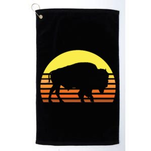 Native American Bison Buffalo Bull Western Indian Retro Sun Platinum Collection Golf Towel