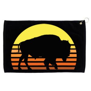 Native American Bison Buffalo Bull Western Indian Retro Sun Grommeted Golf Towel