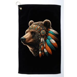 Native American Bear Artwork Native American Day Design Platinum Collection Golf Towel