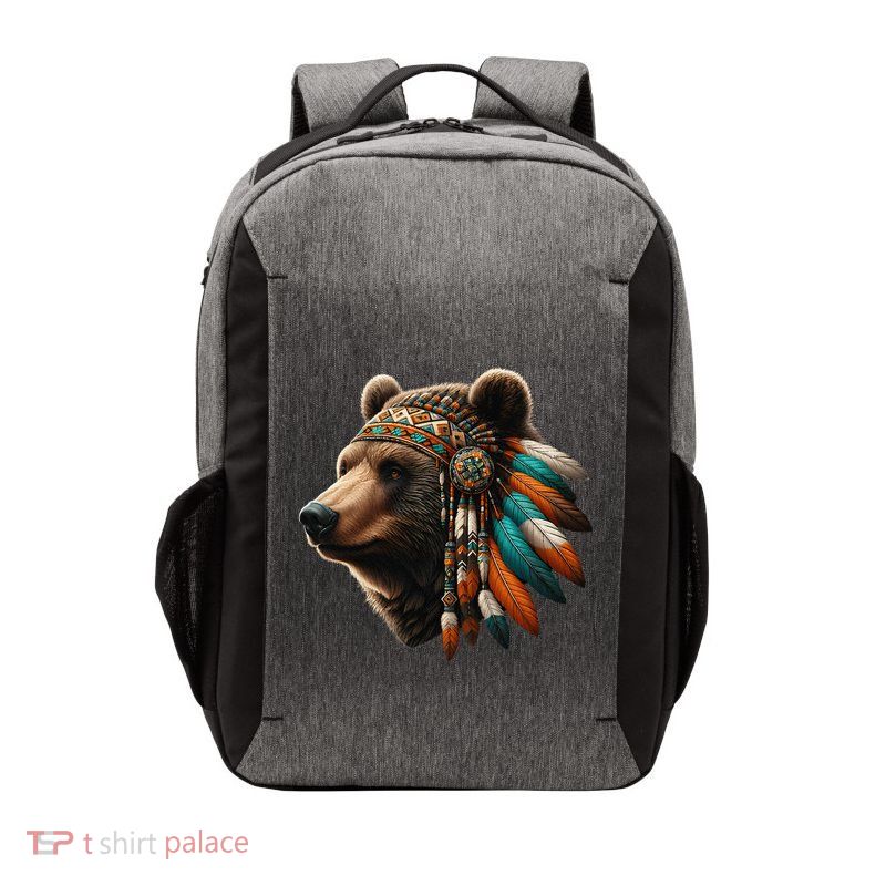 Native American Bear Artwork Native American Day Design Vector Backpack