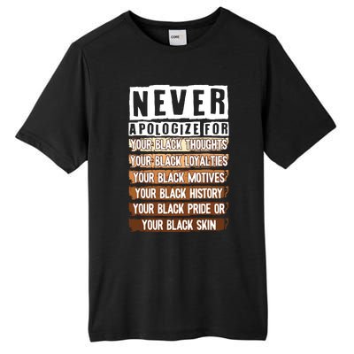 Never Apologize Black History Month BLM Melanin Pride Afro Tall Fusion ChromaSoft Performance T-Shirt