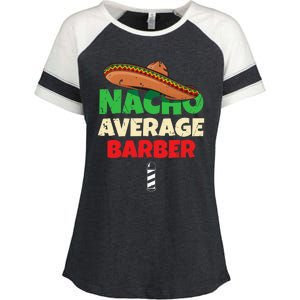 Nacho Average Barber Funny Hairdreser Enza Ladies Jersey Colorblock Tee