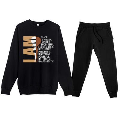 Never Apologize Black History Month BLM Melanin Pride Afro Premium Crewneck Sweatsuit Set