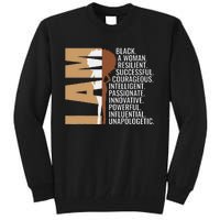 Never Apologize Black History Month BLM Melanin Pride Afro Tall Sweatshirt