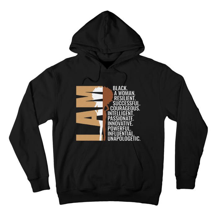 Never Apologize Black History Month BLM Melanin Pride Afro Tall Hoodie