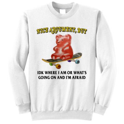 Nice Argument But Idk Where I Am Or WhatS Going On And IM Afraid Sweatshirt