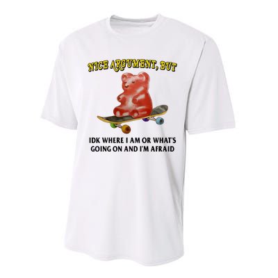 Nice Argument But Idk Where I Am Or WhatS Going On And IM Afraid Performance Sprint T-Shirt