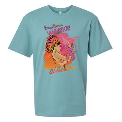 Native American Breast Cancer Unbreakable Warrior Survivor Gift Sueded Cloud Jersey T-Shirt