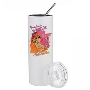 Native American Breast Cancer Unbreakable Warrior Survivor Gift Stainless Steel Tumbler