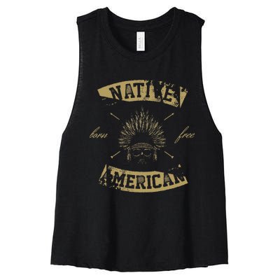 Native American Born Free Women's Racerback Cropped Tank