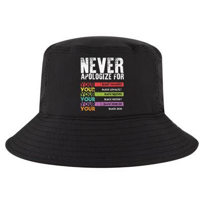 Never Apologize Black History Month BLM Melanin Pride Afro Cool Comfort Performance Bucket Hat