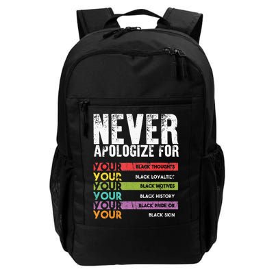 Never Apologize Black History Month BLM Melanin Pride Afro Backpack