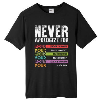 Never Apologize Black History Month BLM Melanin Pride Afro Tall Fusion ChromaSoft Performance T-Shirt