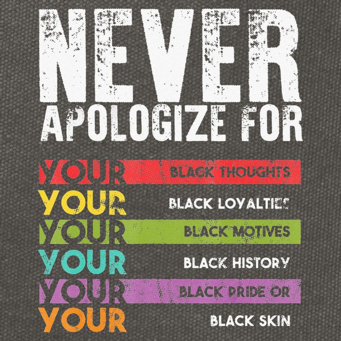 Never Apologize Black History Month BLM Melanin Pride Afro Cotton Canvas Backpack