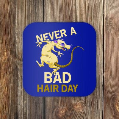 Never A Bad Hair Day Gift Hairless Rats Gift Coaster