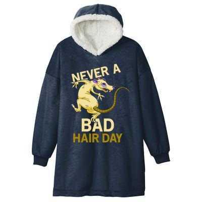 Never A Bad Hair Day Gift Hairless Rats Gift Hooded Wearable Blanket