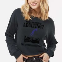 Need A Break From Adulting Try Astral Projection Cropped Pullover Crew