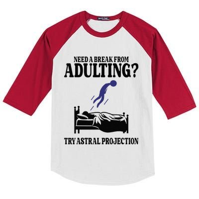 Need A Break From Adulting Try Astral Projection Kids Colorblock Raglan Jersey