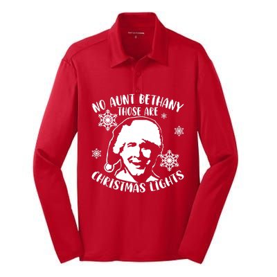 No Aunt Bethany Those Are Christmas Lights Funny Clark Griswold Quote Silk Touch Performance Long Sleeve Polo