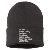 Not About Being The Best It’S Being Better Than Yesterday Sustainable Knit Beanie