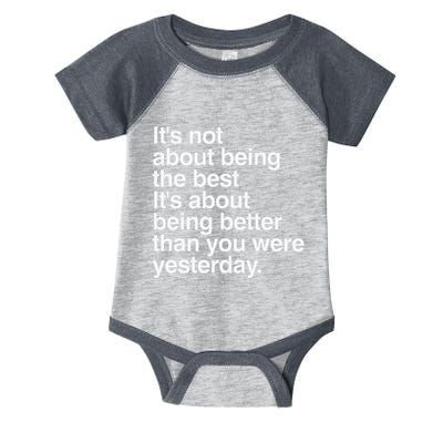 Not About Being The Best It’S Being Better Than Yesterday Infant Baby Jersey Bodysuit