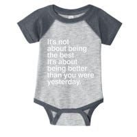 Not About Being The Best It’S Being Better Than Yesterday Infant Baby Jersey Bodysuit