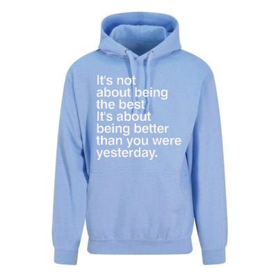 Not About Being The Best It’S Being Better Than Yesterday Unisex Surf Hoodie