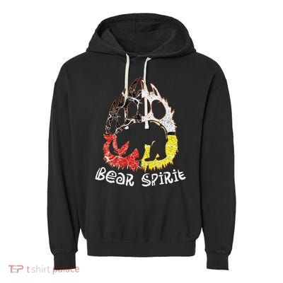 Native American Bear Spirit, Bear Paw Garment-Dyed Fleece Hoodie