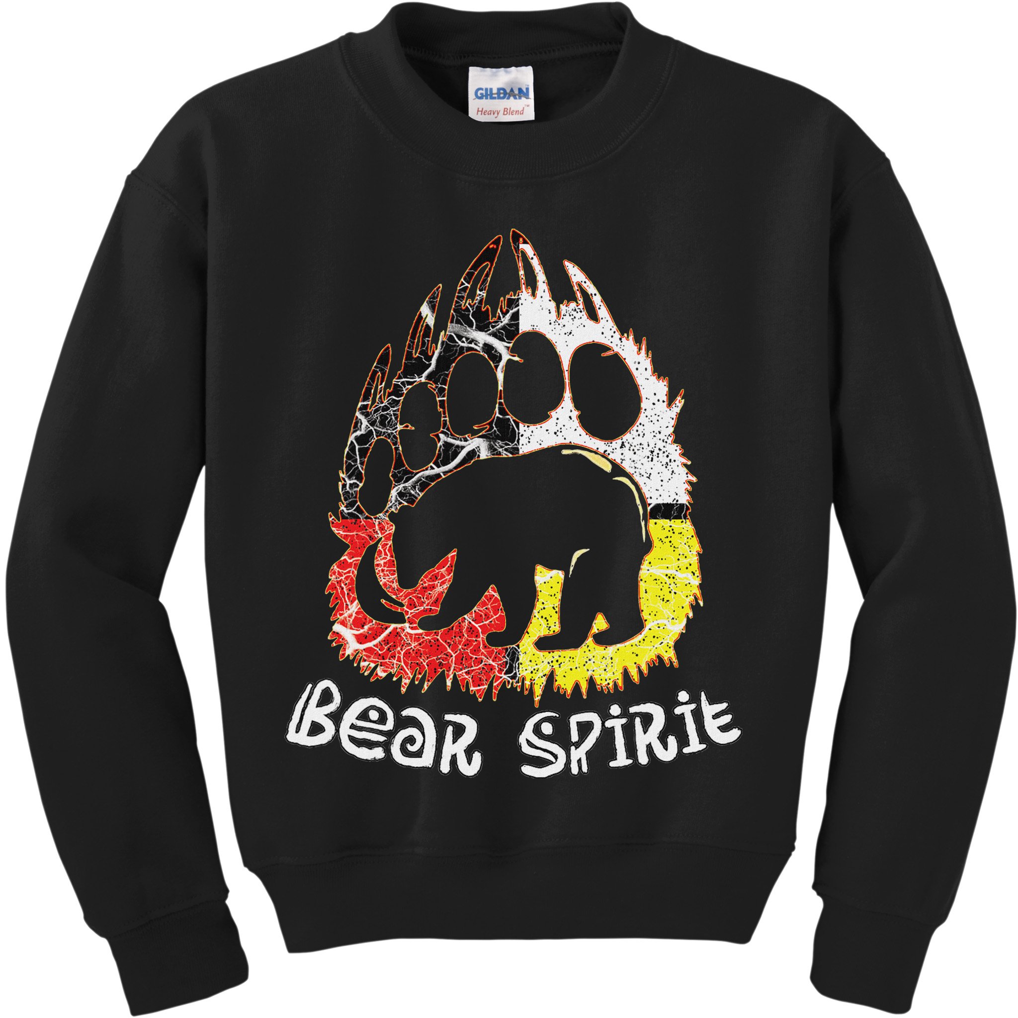 Native American Bear Spirit, Bear Paw Kids Sweatshirt