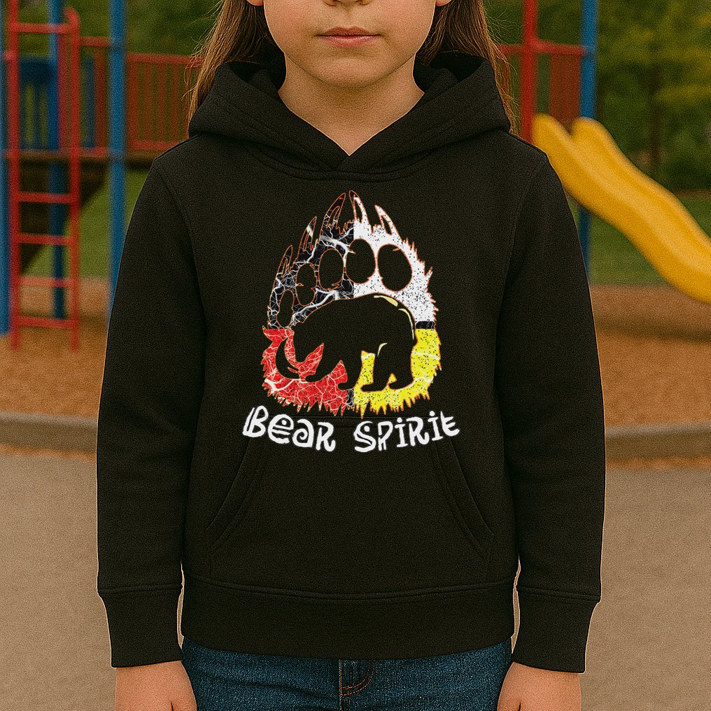 Native American Bear Spirit, Bear Paw Kids Hoodie