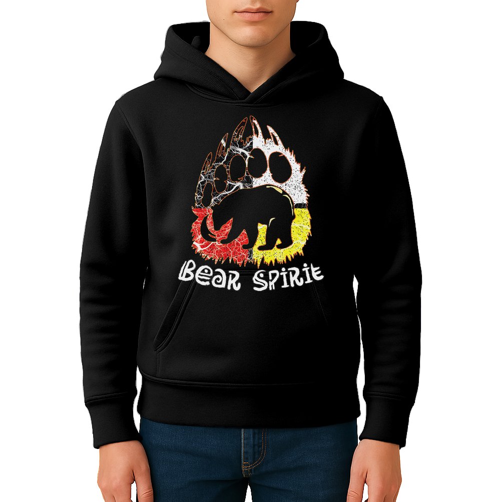 Native American Bear Spirit, Bear Paw Kids Hoodie