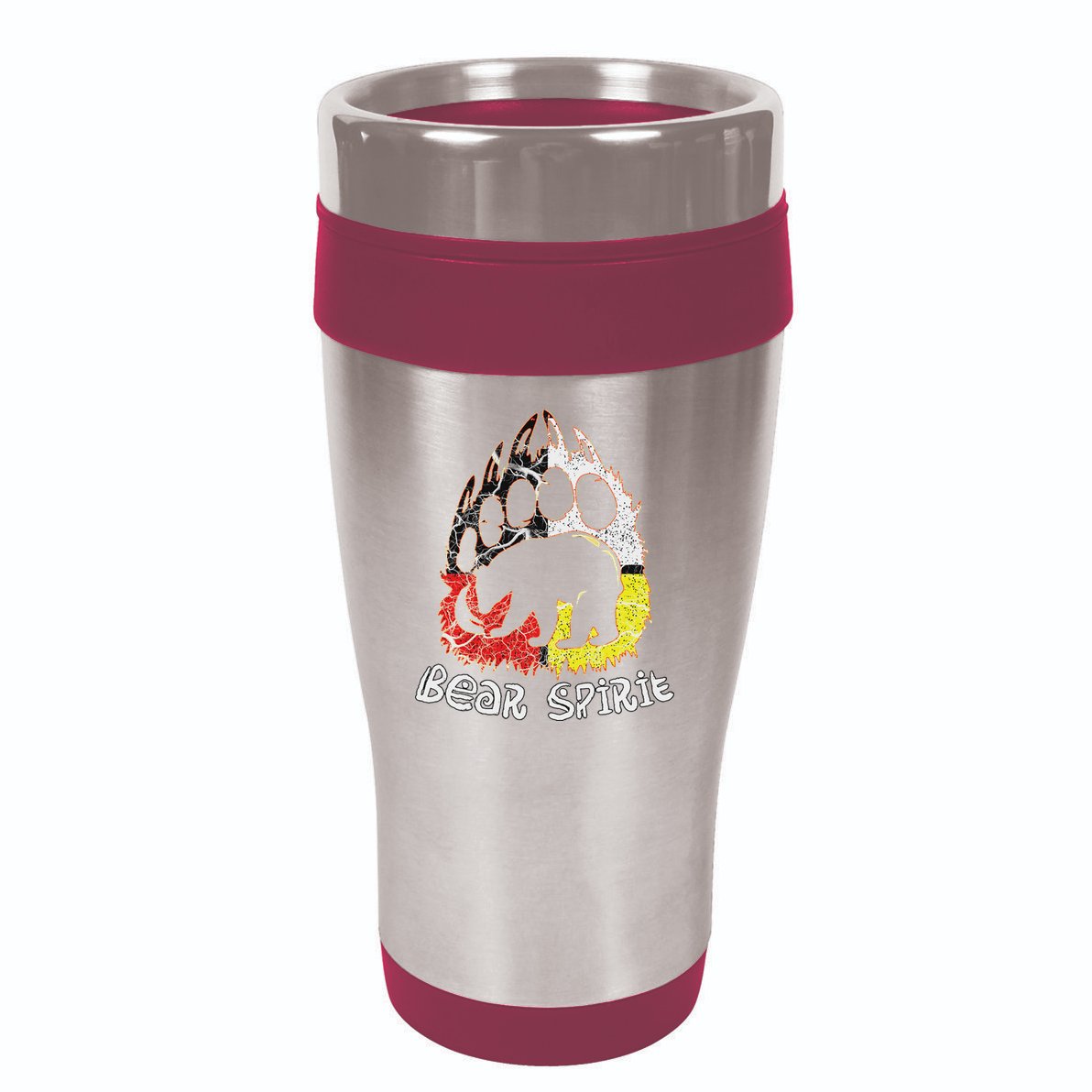 Native American Bear Spirit, Bear Paw 16oz Travel Tumbler