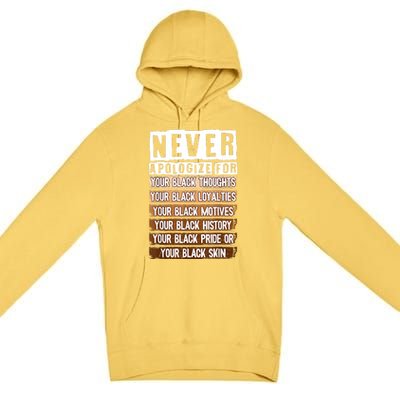 Never Apologize Black History Month BLM Melanin Pride Afro Premium Pullover Hoodie