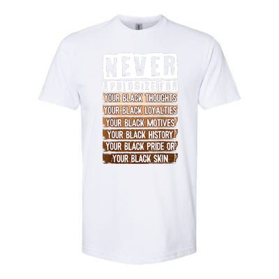 Never Apologize Black History Month BLM Melanin Pride Afro Softstyle CVC T-Shirt