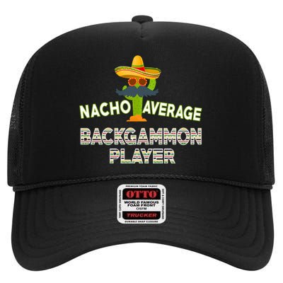 Nacho Average Backgammon Player High Crown Mesh Back Trucker Hat