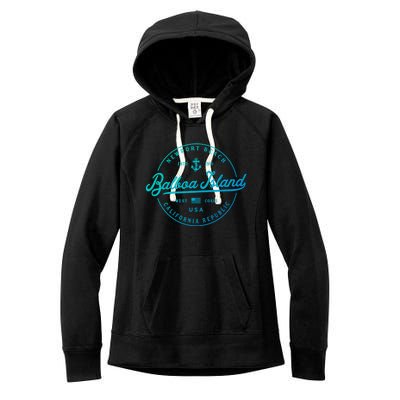 Nautical Anchor Balboa Island California Travel Vacation Gift Women's Fleece Hoodie