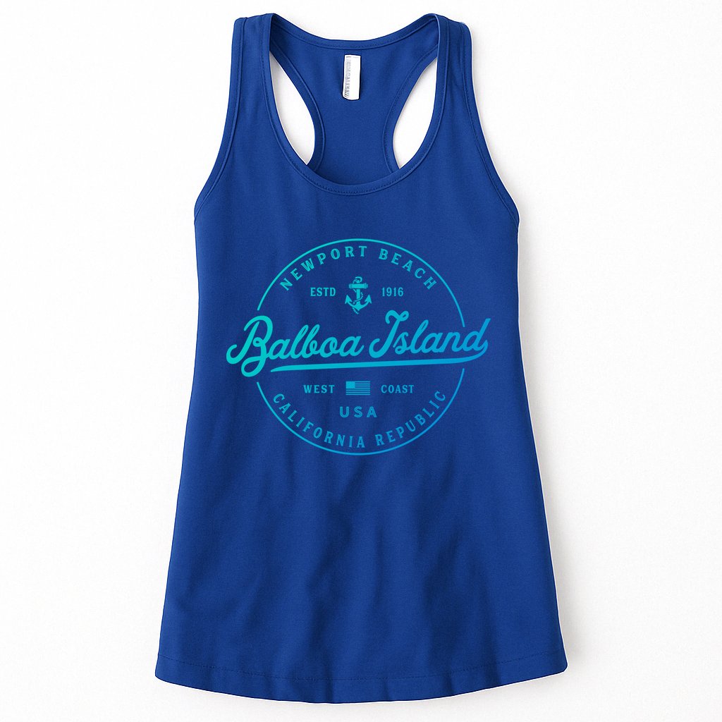 Nautical Anchor Balboa Island California Travel Vacation Gift Womens Tank Top