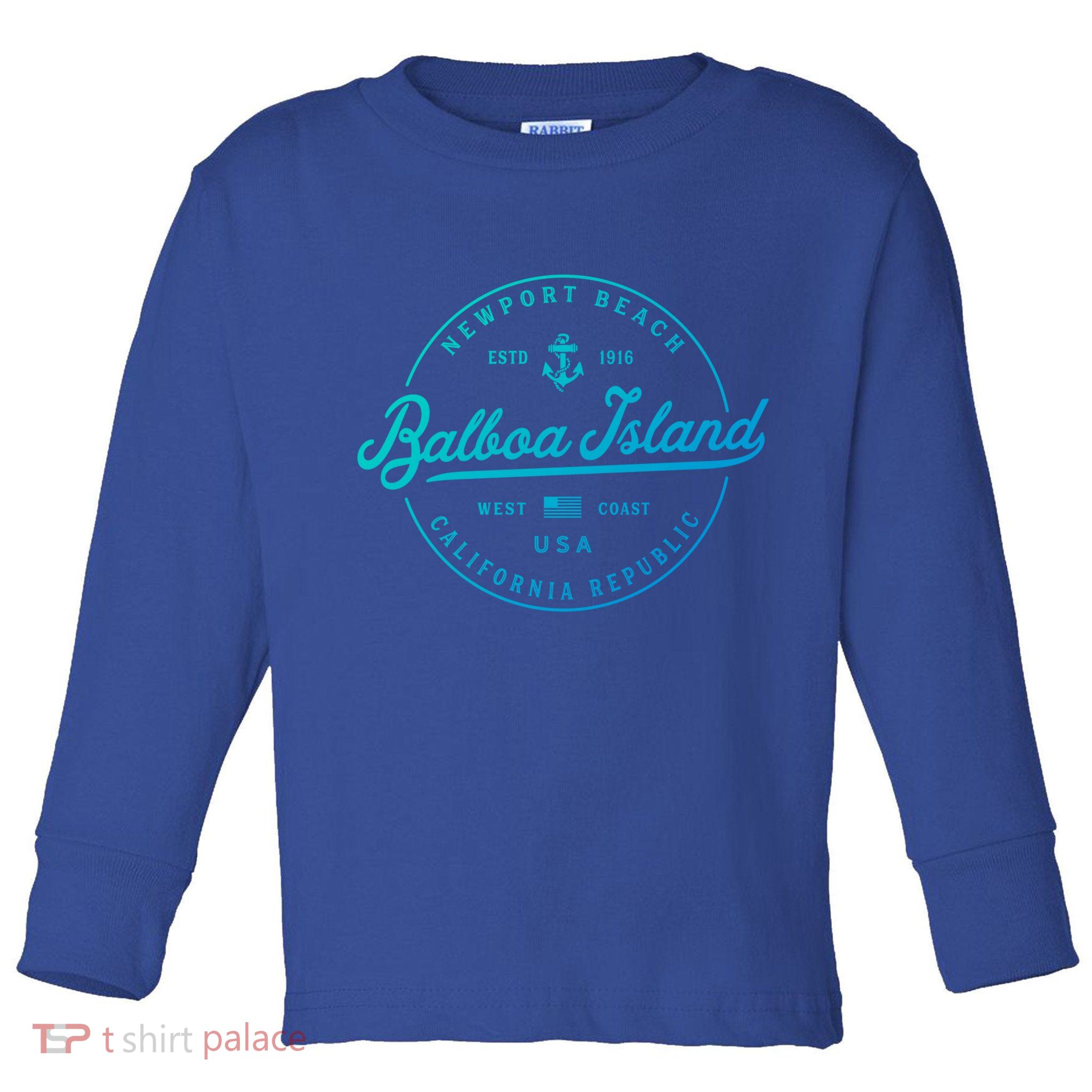 Nautical Anchor Balboa Island California Travel Vacation Gift Toddler Long Sleeve Shirt