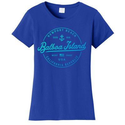 Nautical Anchor Balboa Island California Travel Vacation Gift Women's T-Shirt