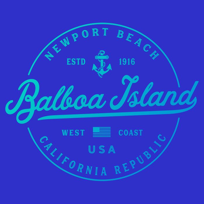 Nautical Anchor Balboa Island California Travel Vacation Gift Womens T-Shirt